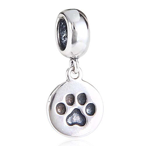 Puppy Dog Paw Charms 925 Sterling Silver Animal Paw Pendant Pet Charm for DIY Charms Bracelets