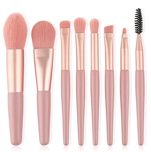 UgyDuky Set of 8 Makeup Brushes Foundation Brush Blending Face Powder Blush Concealers Eye Shadows Make Up Brushes Kit Pink