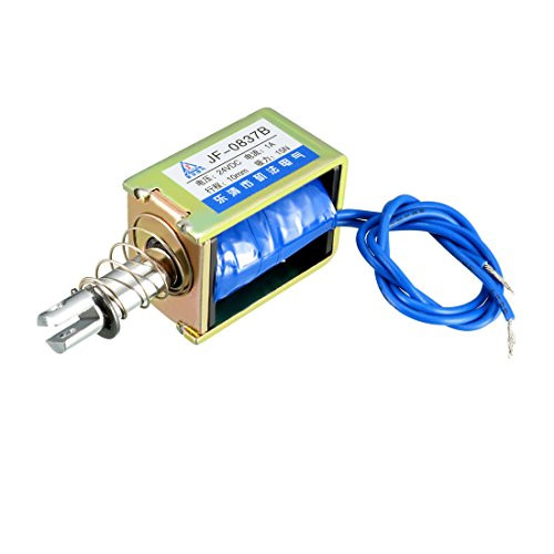 uxcell Linear Motion Solenoid Electromagnet DC24V 1A 15N 10mm Stroke Push Pull Type Opening Frame JF-0837B