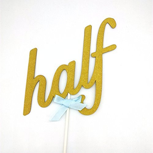 Hemarty Half 1/2 Cake Topper for 6 Months Birthday Party - 1/2 Birthday - Gold Glitter Cupcake and Cake Topper - Birthday Party for Baby 6 Months ( Set of 2 ) (Glitter Blue, Half) Hemarty Half 1/2 Cake Topper for 6 Months Birthday Party - 1/2 Birthday - Gold Glitter Cupcake and Cake Topper - Birthday Party for Baby 6 Months ( Set of 2 ) (Glitter Blue, Half)