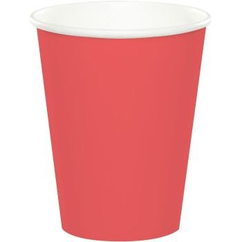 Creative Converting 9 oz Hot/Cold Cups, Coral