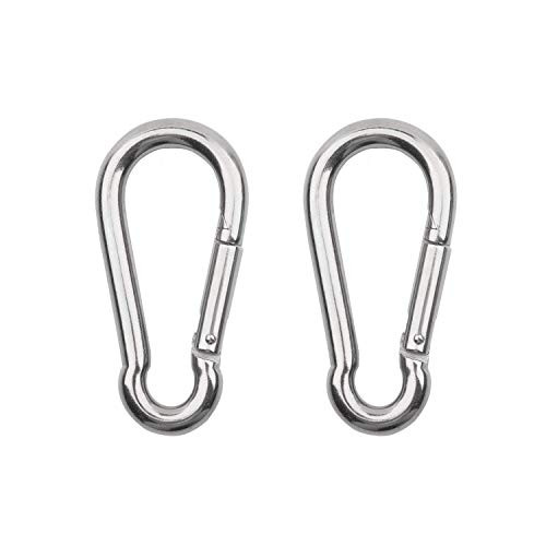 Carabiner Clips 304 Stainless Steel Spring Snap Hook Carabiner D Shape Locking Carabiner Clips 4 Spring Snap Hooks Heavy Duty Carabiner Clip for Gym Chain Connector Camping Hiking 2 Pack Carabiner Clips 304 Stainless Steel Spring Snap Hook Carabiner D Shape Locking Carabiner Clips 4 Spring Snap Hooks Heavy Duty Carabiner Clip for Gym Chain Connector Camping Hiking 2 Pack