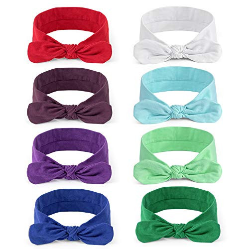 habibee 8 Pcs Headbands for Women Elastic Headbands Knot Turban Hairband Fashion Hair Accessories
