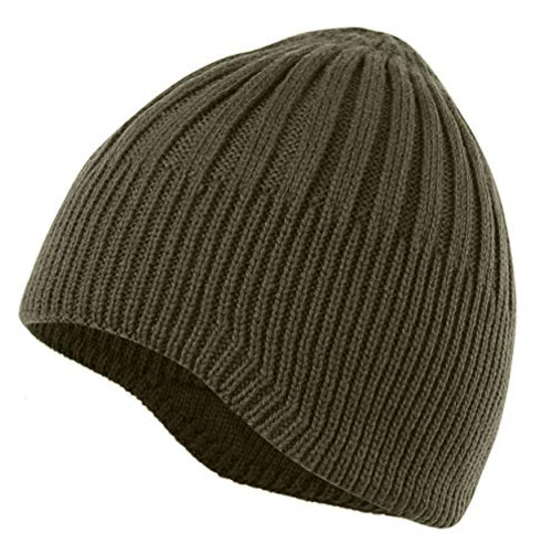 Home Prefer Toddler Boys Winter Hat Knit Beanie Hat Skull Hat Ears Covers Army Green