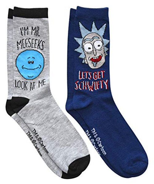 Hyp Rick and Morty Meeseeks Schwifty Mens Crew Socks 2 Pair Pack Hyp Rick and Morty Meeseeks Schwifty Mens Crew Socks 2 Pair Pack