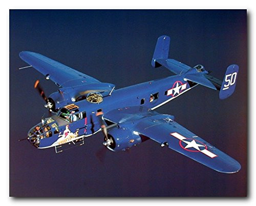 Aviation Wall decor WWII B-25 Mitchell Bomber Military Airplane Art Print Poster 16x20