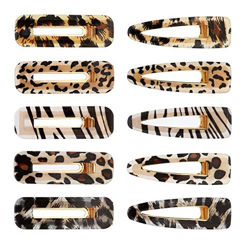 Folora 10pcs Women Girls Fashion Leopard Hair Clips Acrylic Resin Alligator Geometric Barrettes Style F Folora 10pcs Women Girls Fashion Leopard Hair Clips Acrylic Resin Alligator Geometric Barrettes Style F