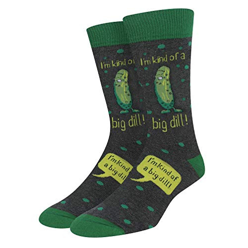 Dill Pickle Socks Grey Gift for Men Novelty Saying Im Kind of Big Dill Socks