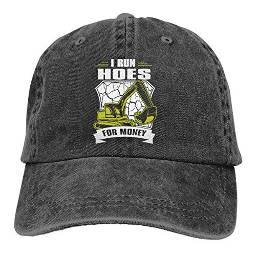 I Run Hoes for Money Baseball Cap Men Women Adjustable Classic Trucker Hats Black