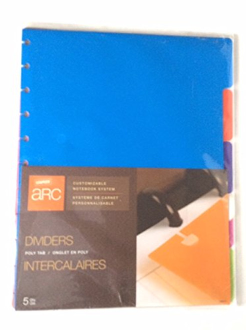 Staples Arc System Tab Dividers, Assorted colors, 9" x 11