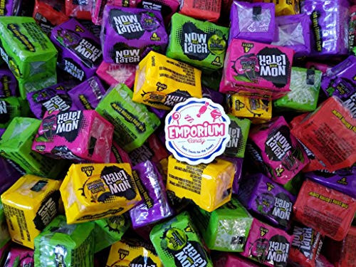 Now   Later Mini Bars 1_5 lbs of Fresh Delicious Assorted Banana Apple Strawberry Cherry Grape Bulk Wrapped Candy with Refrigerator Magnet