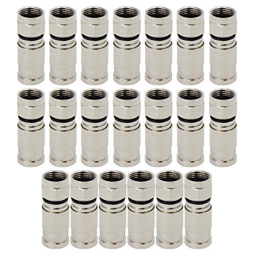 ESUMIC RG6 F Type Connector Coax Coaxial Compression Fitting 20Pack Black-BN