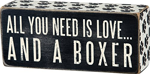 Primitives by Kathy Paw Print Trimmed Box Sign 5 x 6-Inches Boxer Primitives by Kathy Paw Print Trimmed Box Sign 5 x 6-Inches Boxer