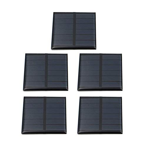 Treedix 5pcs 3V 150mA Polysilicon Solar Panel Glue Solar Cell Battery Charger DIY Solar Product Mini Small Solar Panel Module Kit Polycrystalline Silicon Encapsulated in Waterproof Resin 150mA