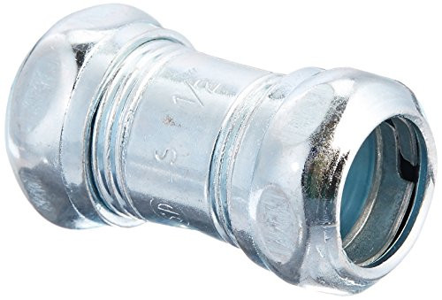 Hubbell-Raco 2922B5 Coupling, Compression, 1/2-Inch Trade Size, EMT, Steel, Uninsulated, 5-Pack