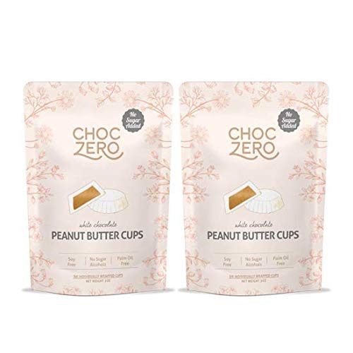 ChocZeros White Chocolate Peanut Butter Cups - NO ADDED SUGAR KETO FRIENDLY 2Bags ChocZeros White Chocolate Peanut Butter Cups - NO ADDED SUGAR KETO FRIENDLY 2Bags