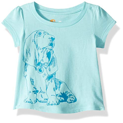 Carhartt Baby Girls Short Sleeve Cotton Graphic Tee T-Shirt Dog Tibetan Stone 12 Months