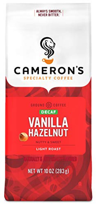 Camerons Coffee Roasted Ground Coffee Bag Flavored Decaf Vanilla Hazelnut 10 Ounce Camerons Coffee Roasted Ground Coffee Bag Flavored Decaf Vanilla Hazelnut 10 Ounce