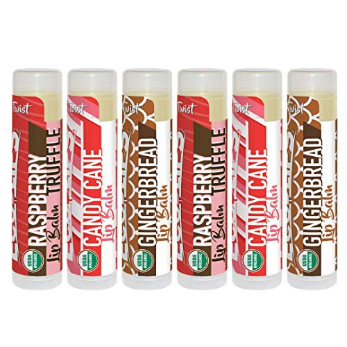 Eco Lips Organic Holiday Moisturizing Lip Balm 6 Pack - Organic Coconut Oil and Cocoa Butter - Soothe Moisturize Dry Cracked and Chapped Lips - Made in USA 6 Tubes Variety 6-Count Eco Lips Organic Holiday Moisturizing Lip Balm 6 Pack - Organic Coconut Oil and Cocoa Butter - Soothe Moisturize Dry Cracked and Chapped Lips - Made in USA 6 Tubes Variety 6-Count