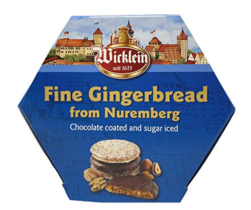 Wicklein Fine Gingerbread Hex Box Cookie Assortment - Chocolate Coated and Sugar Iced 7 oz_ Wicklein Fine Gingerbread Hex Box Cookie Assortment - Chocolate Coated and Sugar Iced 7 oz_
