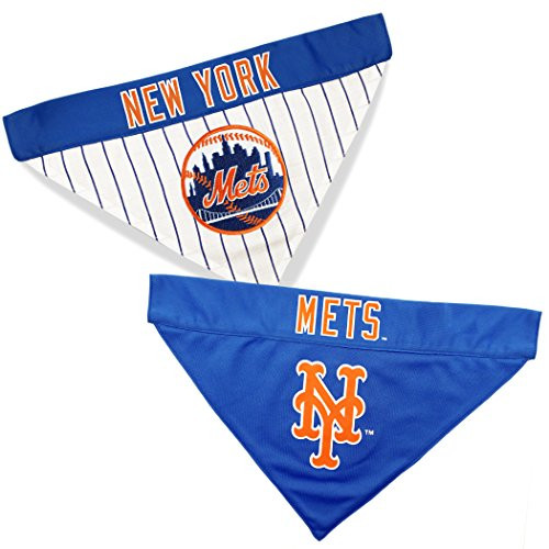 Pets First MET-3217-S-M MLB Dog Bandana - New York Mets Reversible Pet Bandana SmallMedium MLB Team Color