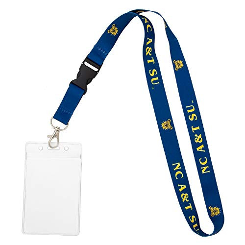 North Carolina A T State University NCAA Car Keys College ID Badge Holder Lanyard Keychain Detachable Breakaway Snap Buckle wPouch