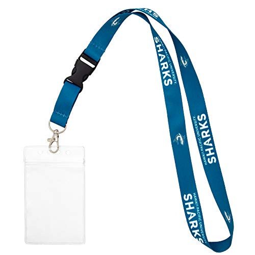 Hawaii Pacific University HPU Sharks NCAA Car Keys College ID Badge Holder Lanyard Keychain Detachable Breakaway Snap Buckle w Pouch