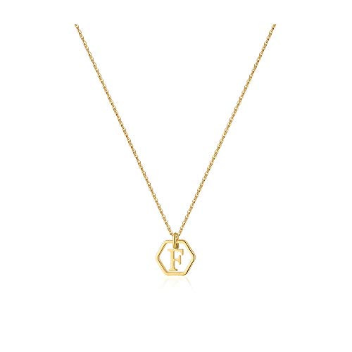 MONOZO F Initial Necklace for Girls 14k Gold Filled Letter Pendant Necklace Dainty Personalized Alphabet Hexagon Monogram Initial Necklace for Girls Jewelry Gifts MONOZO F Initial Necklace for Girls 14k Gold Filled Letter Pendant Necklace Dainty Personalized Alphabet Hexagon Monogram Initial Necklace for Girls Jewelry Gifts