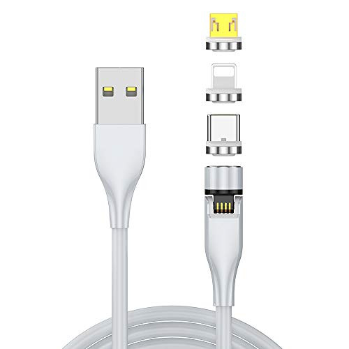 360 180Rotation 3 in 1 Magnetic Data Cable 3A Fast Charging Data Transfer USB Magnetic Cable Magnetic Charging Cable with Micro USB I-Product and Type C 360 180Rotation 3 in 1 Magnetic Data Cable 3A Fast Charging Data Transfer USB Magnetic Cable Magnetic Charging Cable with Micro USB I-Product and Type C
