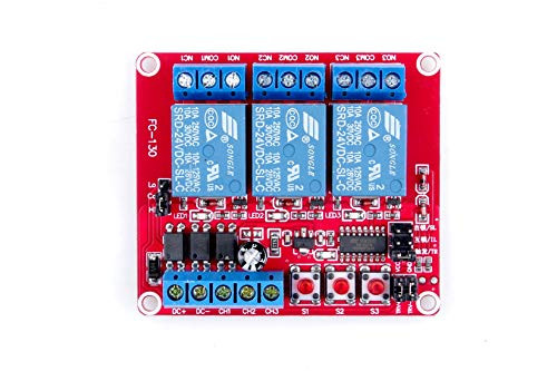 LIVISN DC 24V 3 Channel Relay Module Self-Latching Triggering Interlocking High Low Level Trigger Load 10A DC 30V AC 250V for PLC Industrial Control Arduino