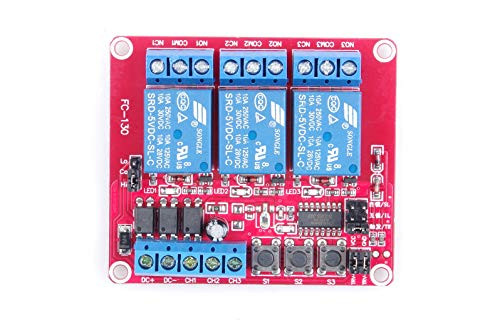 LIVISN DC 5V 3 Channel Relay Module Self-Latching Triggering Interlocking High Low Level Trigger Load 10A DC 30V AC 250V Dc Socket for PLC Industrial Control Arduino
