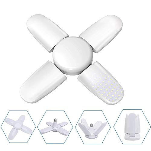 LED Garage Lights 60W Deformable Garage Ceiling Lights Fixture 6000LM 6500K Daylight Bright Lights LED Garage Lighting with 4 Adjustable Panels Shop Light for Garage Warehouse Barn Workshop Basement¡ LED Garage Lights 60W Deformable Garage Ceiling Lights Fixture 6000LM 6500K Daylight Bright Lights LED Garage Lighting with 4 Adjustable Panels Shop Light for Garage Warehouse Barn Workshop Basement¡
