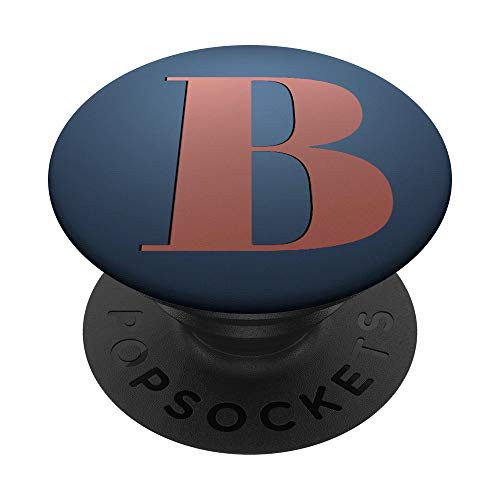 Rose Pink Letter B Monogram On Navy Blue PopSockets PopGrip Swappable Grip for Phones Tablets Rose Pink Letter B Monogram On Navy Blue PopSockets PopGrip Swappable Grip for Phones Tablets