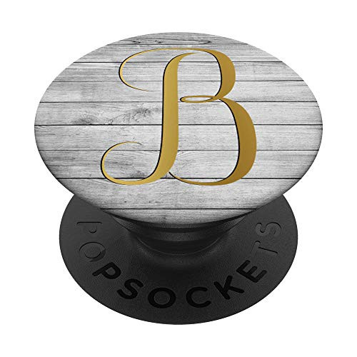 Golden Letter B On Vintage Gray Look PopSockets PopGrip Swappable Grip for Phones Tablets Golden Letter B On Vintage Gray Look PopSockets PopGrip Swappable Grip for Phones Tablets