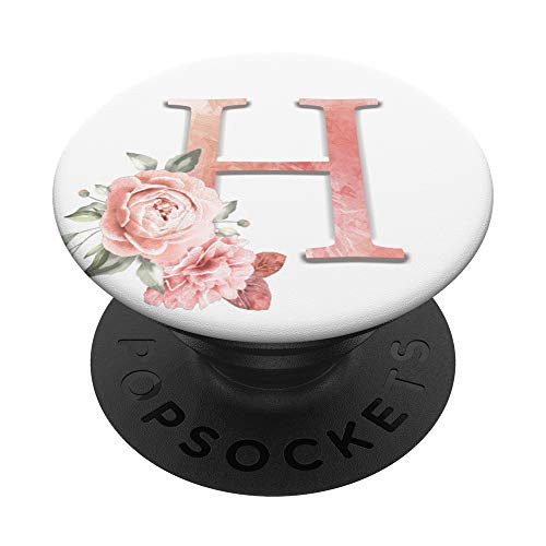 Personalized Monogram Initial Letter H Floral Gift PopSockets PopGrip Swappable Grip for Phones   Tablets