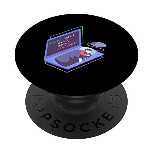 dead eat  code  sleep  for Computer Programming PopSockets PopGrip Swappable Grip for Phones   Tablets