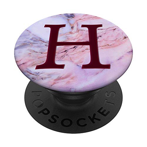 Red Wine Pattern Initial Letter H On Pink Grey Blue PopSockets PopGrip Swappable Grip for Phones   Tablets