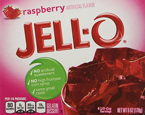 JELL-O Gelatin Dessert, Raspberry, 6-Ounce Boxes (Pack of 6)