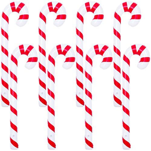 URATOT 8 Pieces Inflatable Pieces Candy Cane Stick Inflatable Candy Balloon Christmas Candy Cane for Christmas Fancy Decoration URATOT 8 Pieces Inflatable Pieces Candy Cane Stick Inflatable Candy Balloon Christmas Candy Cane for Christmas Fancy Decoration