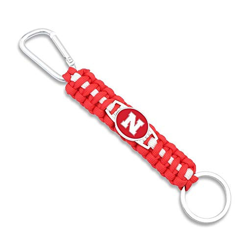 HPS Inc Nebraska Cornhuskers Paracord Keychain with Caribiner 6 inches
