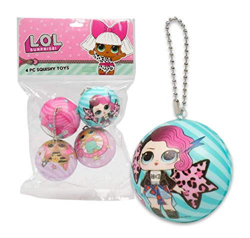 LOL Surprise Party Supplies Party Favors - 4 Pack Mini Squishy Toy Ball