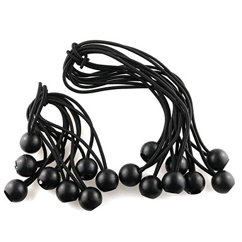E-outstanding Ball Bungee Cord 16PCS 2Sizes Black Elastic String Canopy Tarp Tie Down Straps Tent Fix Rope E-outstanding Ball Bungee Cord 16PCS 2Sizes Black Elastic String Canopy Tarp Tie Down Straps Tent Fix Rope
