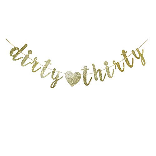 Dirty Thirty Banner MenWomen 30th Birthday Party SignGold Glitter Anniversary Party Decorations Dirty Thirty Banner MenWomen 30th Birthday Party SignGold Glitter Anniversary Party Decorations