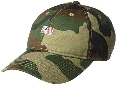 Concept One Mens American Flag Embroidered Adjustable Washed Baseball Cap Camo One Size