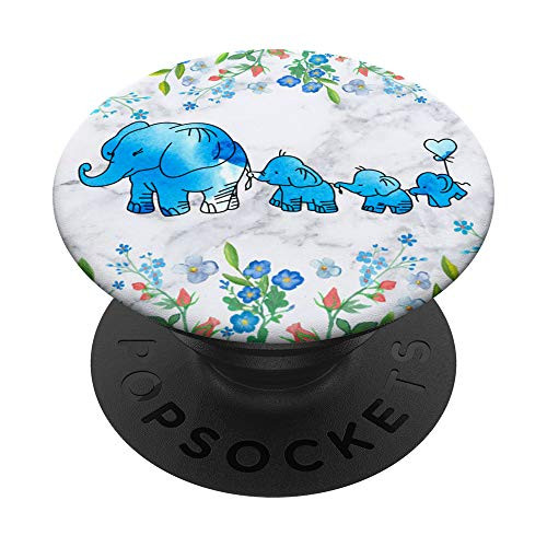 Mama Elephant Phone Gift - Three Kids Mom Gift - PopSockets PopGrip Swappable Grip for Phones   Tablets