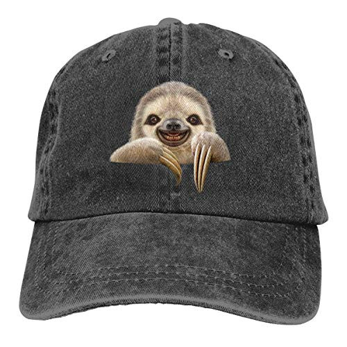 ETHAICO Baseball Cap for Men  WomenSloth BlackConcise Style and Cotton Adjustable Back Cowboy Hat