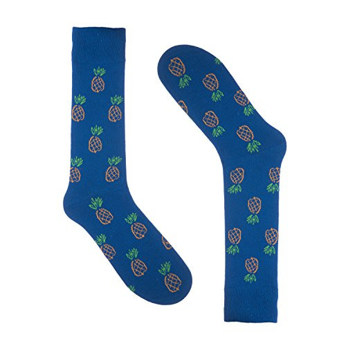 Pineapple Socks for Men - Dress Sock - Premium Cotton - Size 8-13 One Pair Pineapple Blue Pineapple Socks for Men - Dress Sock - Premium Cotton - Size 8-13 One Pair Pineapple Blue