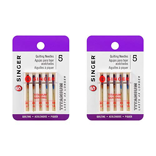 SINGER MULTI04810-2 Titanium Universal Quilting Machine Needles 2-Pack