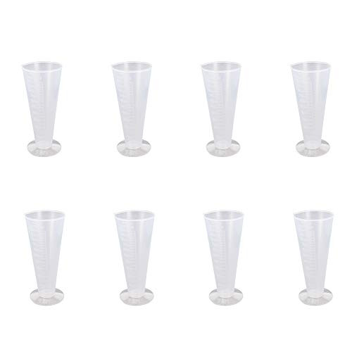 Othmro Measuring Cup 100ml PP Plastic Graduated Beaker Transparent for Lab Kitchen Liquids 8pcs