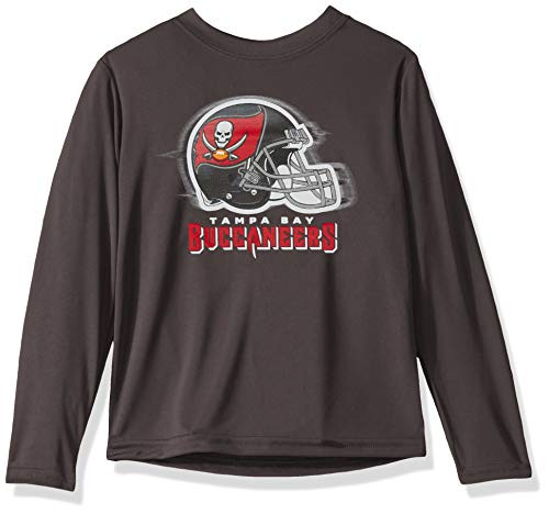 NFL Tampa Bay Buccaneers Boys Long Sleeve GREY LOGO TEE SHIRT Team Color 4T